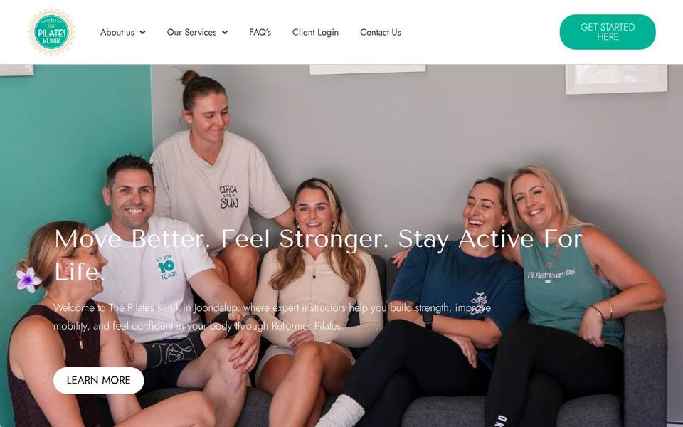 The Pilates Klinik website
