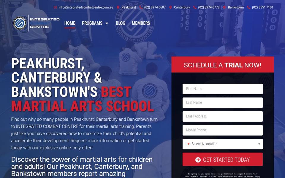 Integrated Combat Centre - Martial Arts Bankstown website