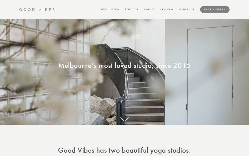 Good Vibes Yoga website