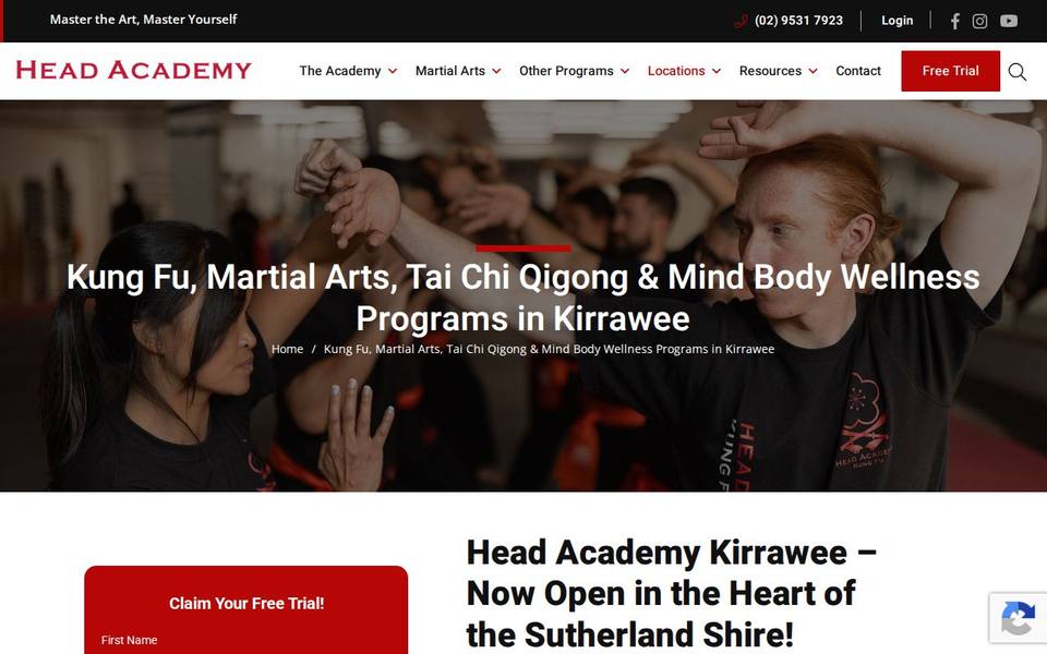 Head Academy Kung Fu Kirrawee website