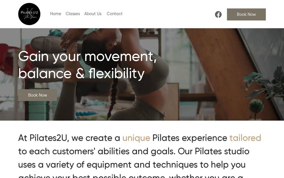 Pilates 2 U website