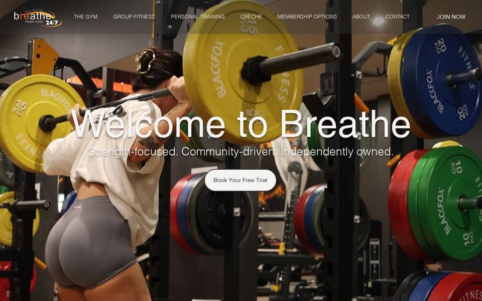 Breathe Health Club website