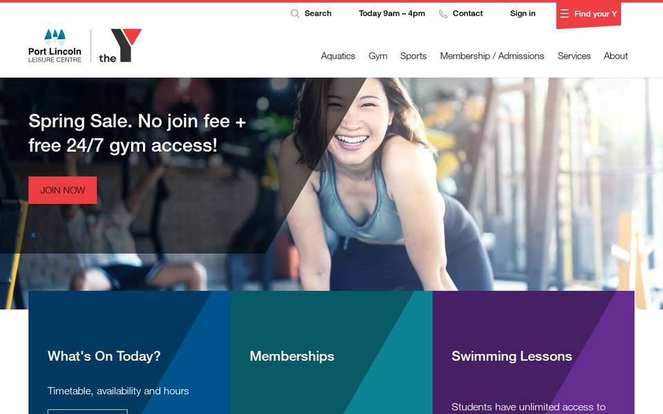 The Y Port Lincoln Leisure Centre website