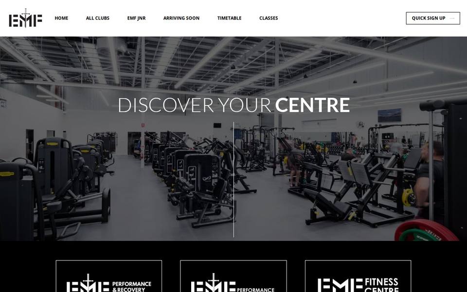 EMF Fitness Centre website