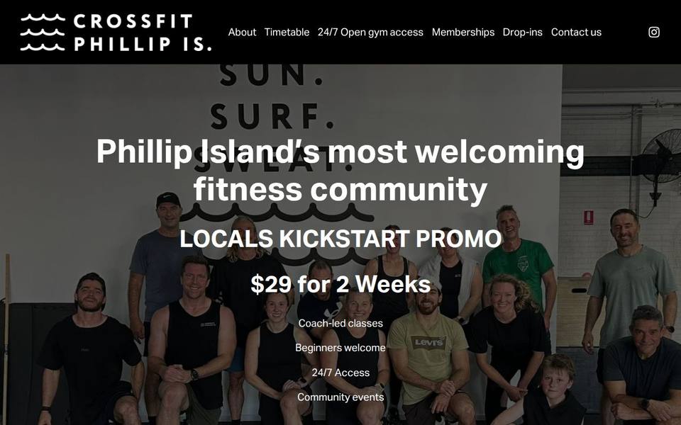 CrossFit Phillip Island website