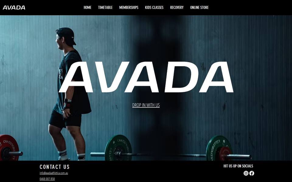 Avada Athletica website