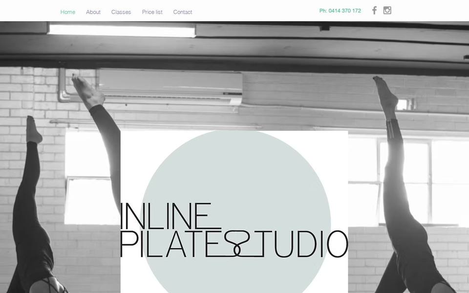 Inline Pilates Studio website