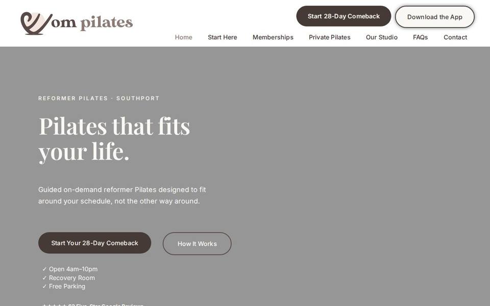 om pilates Southport website