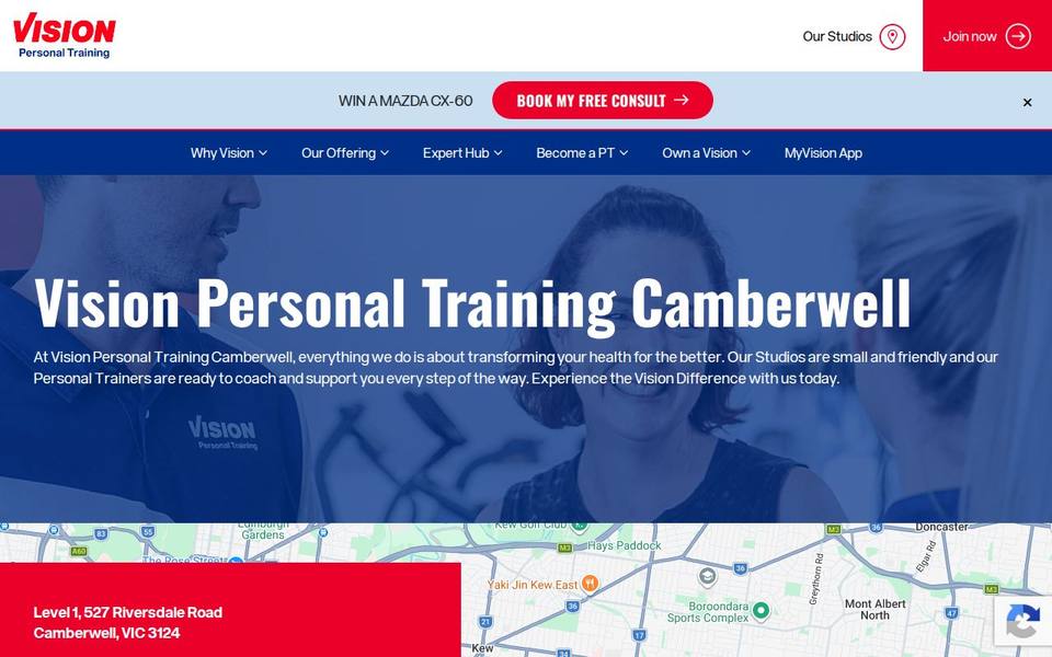 Vision Personal Training Camberwell website