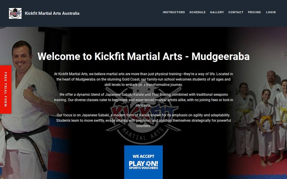 Kickfit Martial Arts website