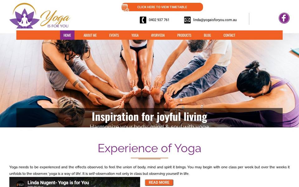 Palmwoods Yoga Hub website