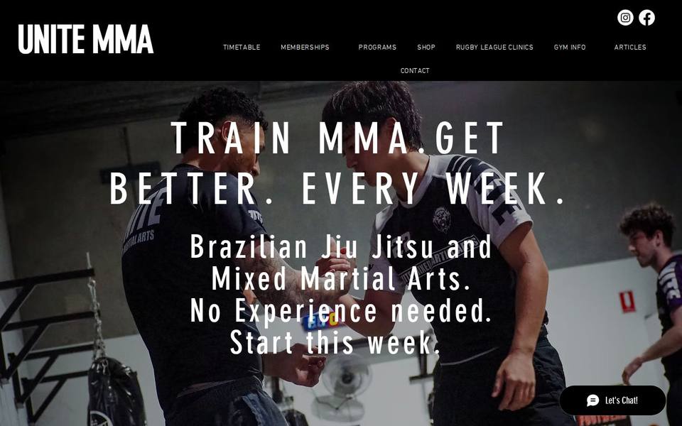 Unite Mixed Martial Arts website