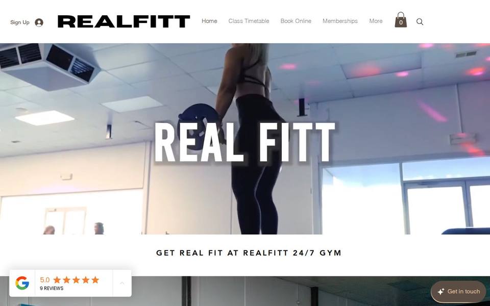 RealFitt 24/7 Gym website