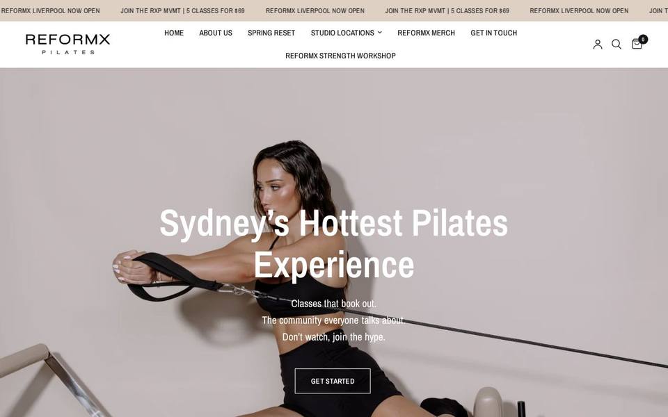 ReformX Pilates website