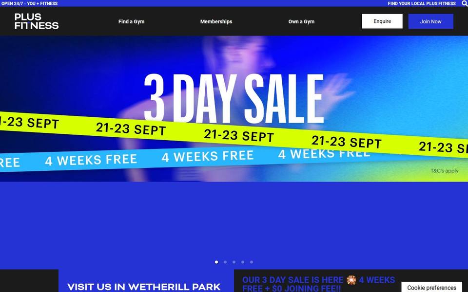 Plus Fitness Wetherill Park website