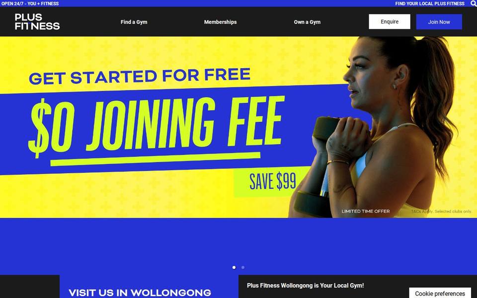Plus Fitness Wollongong website