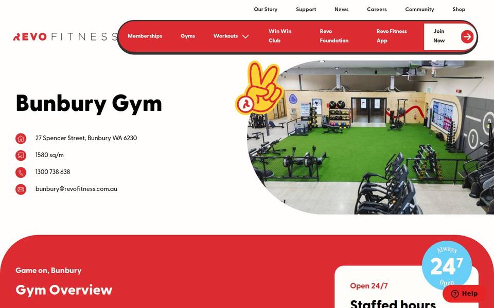 Revo Fitness Bunbury website