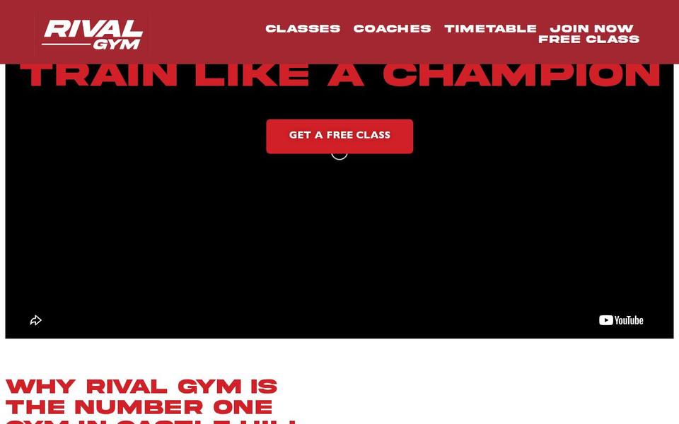 Rival Gym Castle Hill website
