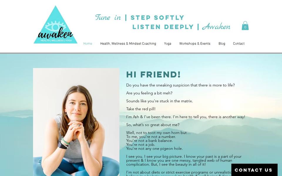 Awaken Health Wellness Yoga website