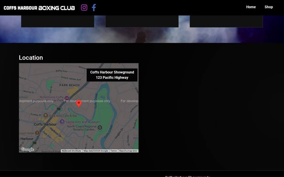 Coffs Harbour Boxing Club website