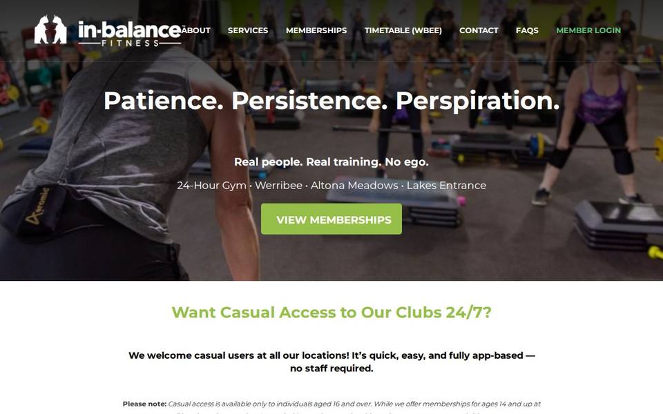 In Balance Fitness website