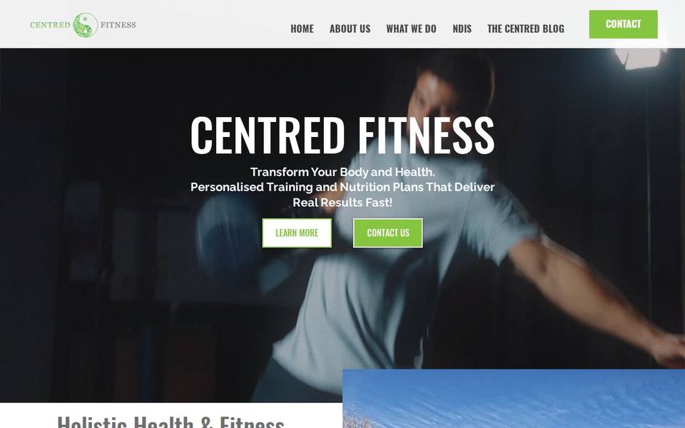 Centred Fitness website