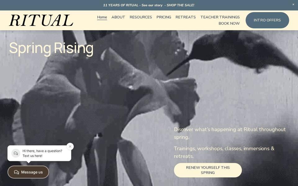 Ritual Yoga & Pilates website