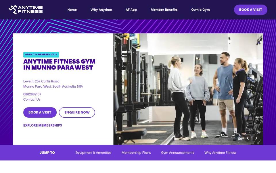 Anytime Fitness Munno Para West website