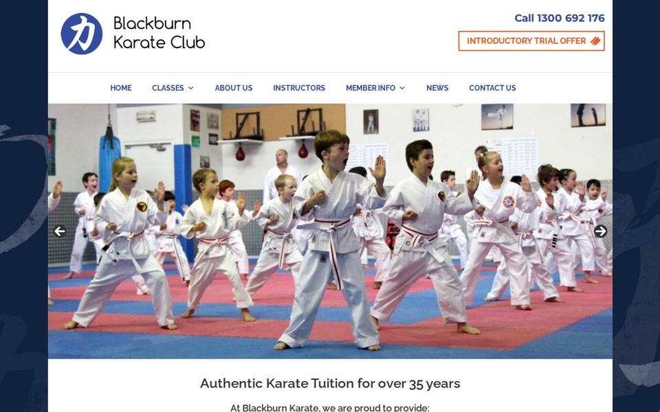 Blackburn Karate Martial Arts Club website