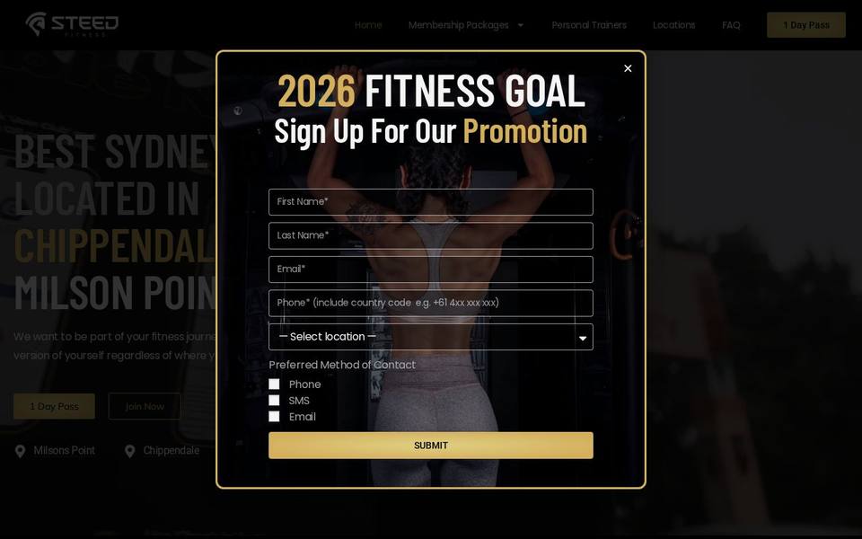 Steed Fitness Chippendale website