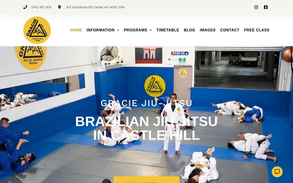 Gracie Jiu-Jitsu Academy Castle Hill website