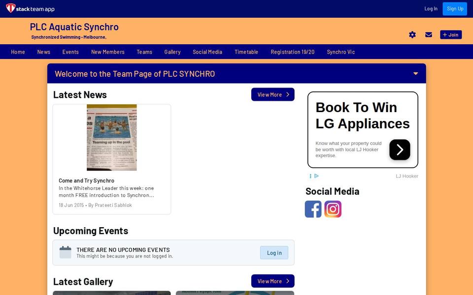 PLC Aquatic Centre website