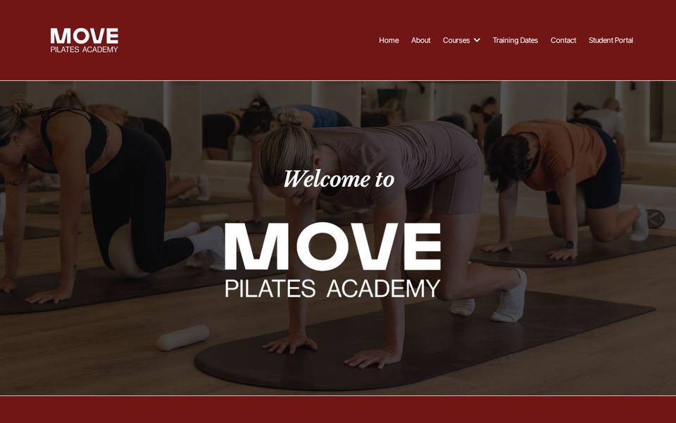 MOVE Pilates Academy website