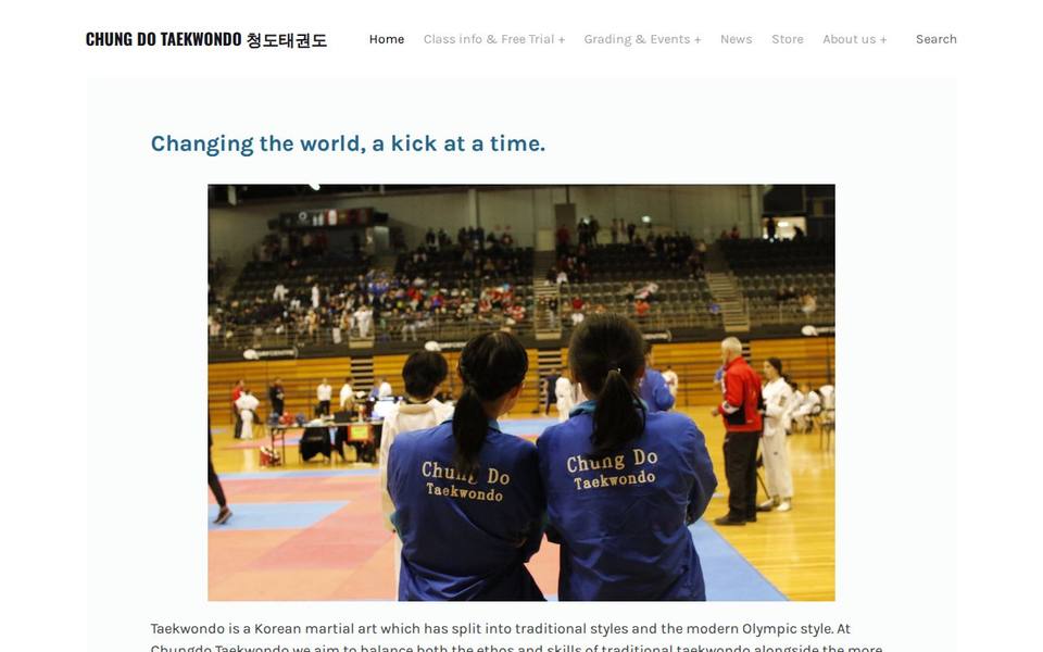 Chung Do Taekwondo at Zido Hub website