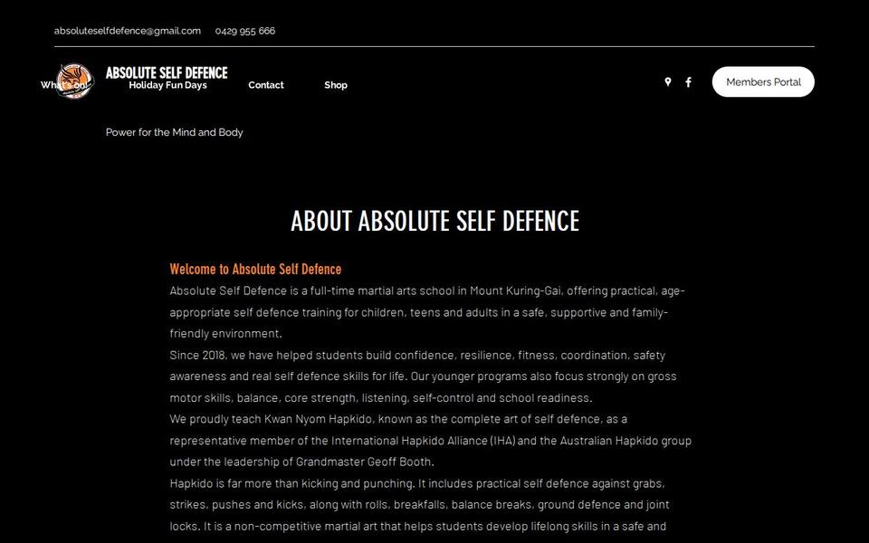 Absolute Self Defence website