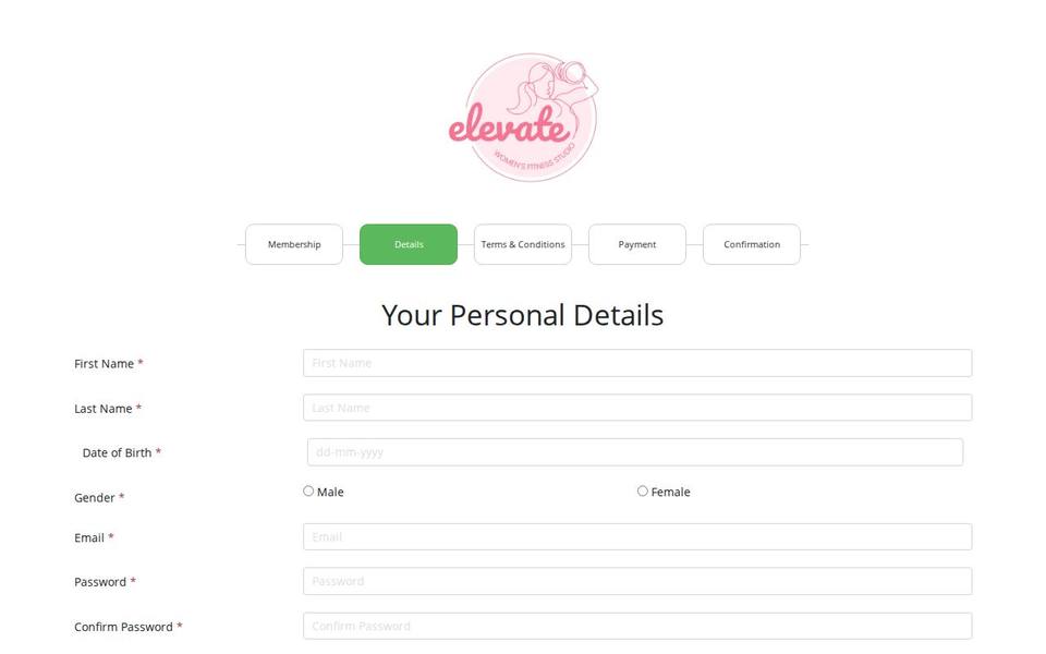 Elevate Women's Fitness Studio website