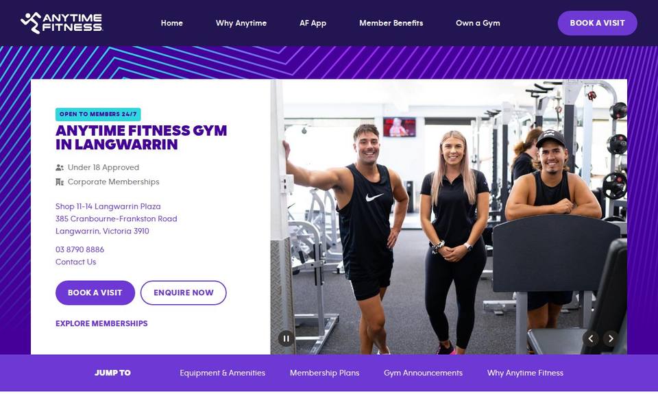 Anytime Fitness Langwarrin website