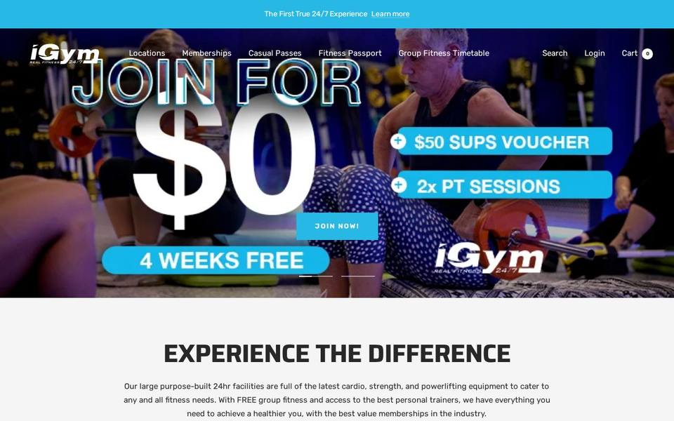 iGym 247 website