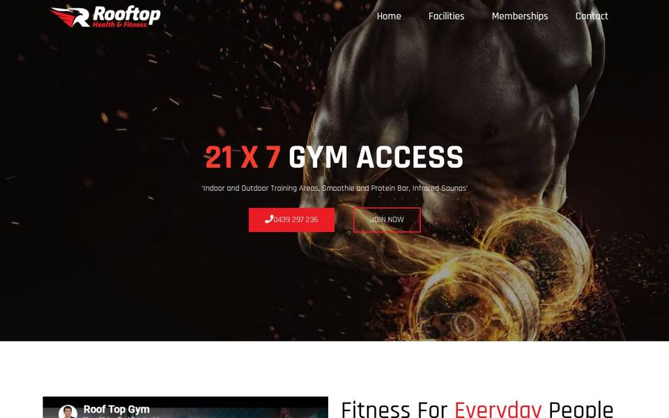 RoofTop Health and Fitness website