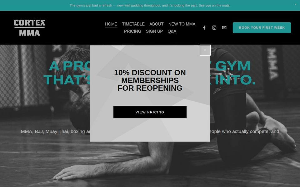 Cortex MMA website