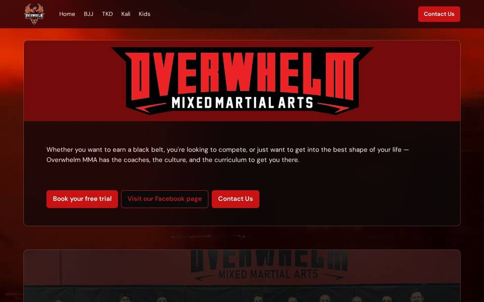 Overwhelm Mixed Martial Arts website