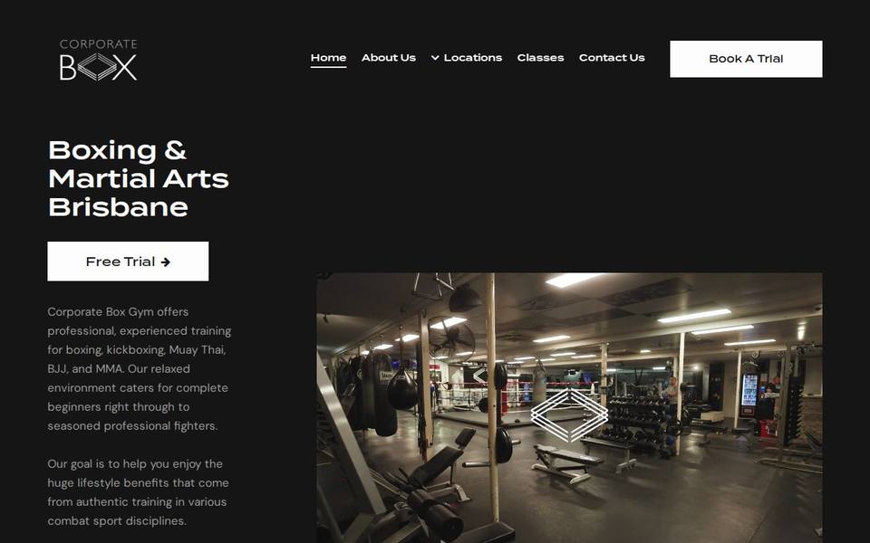 Corporate Box Gym website