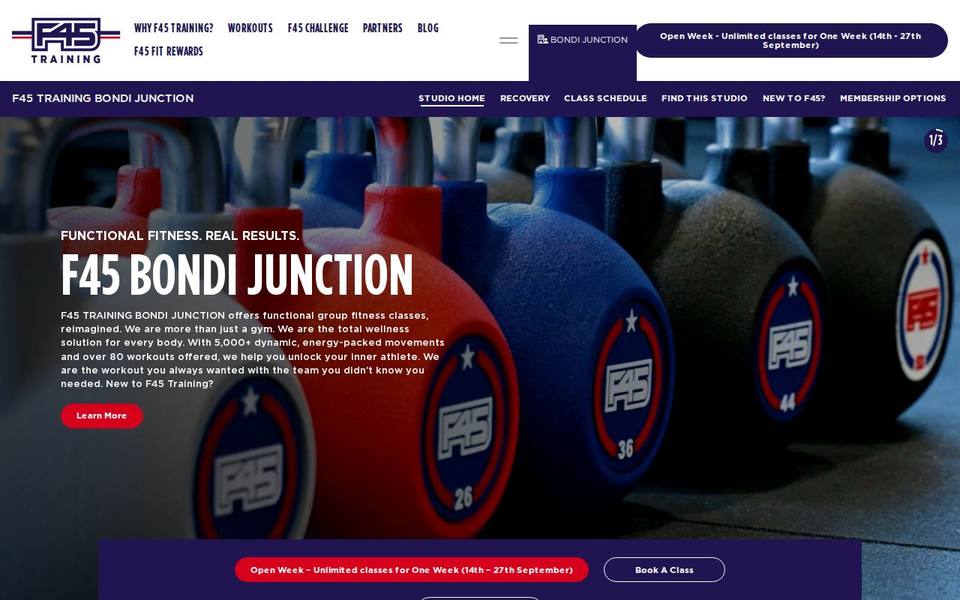 F45 Bondi Junction website