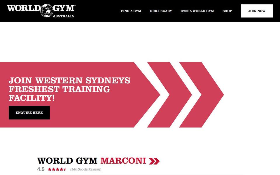 World Gym Marconi website
