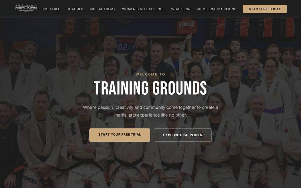 Training Grounds website
