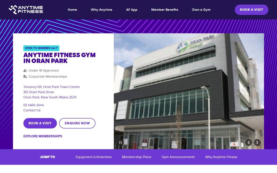 Anytime Fitness Oran Park website