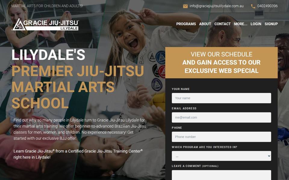 Gracie Jiu-Jitsu Lilydale website