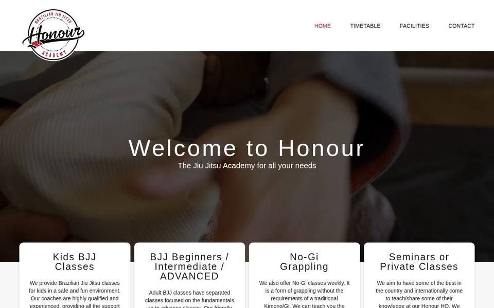 Honour Brazilian Jiu Jitsu Academy website