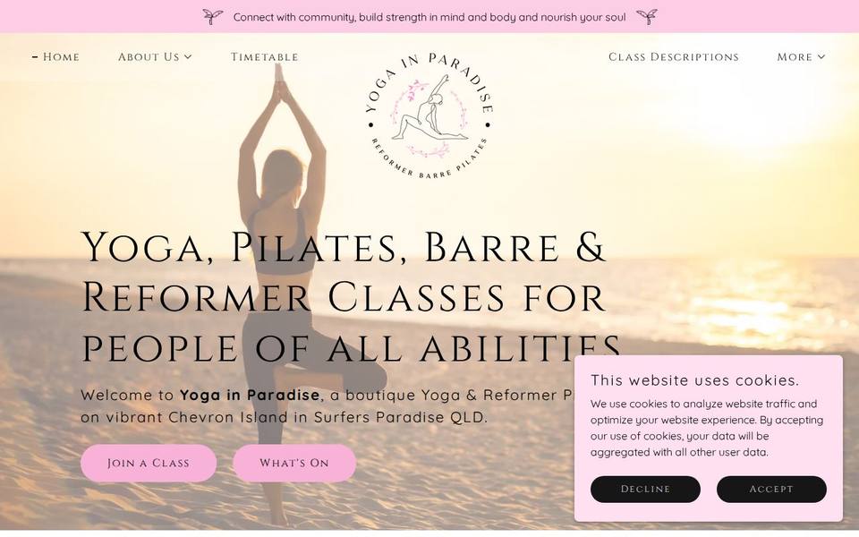 Yoga in Paradise website