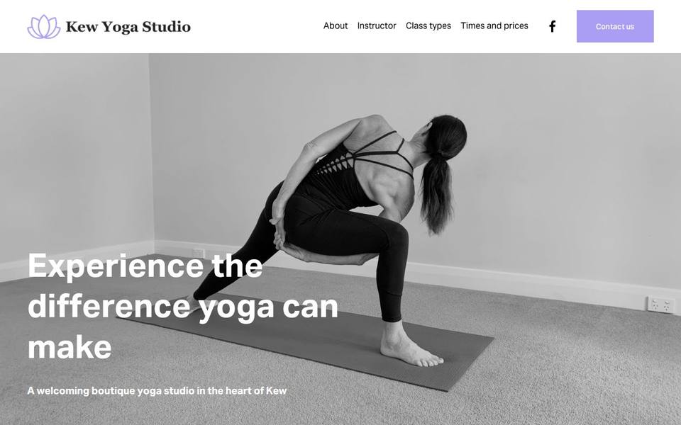 Kew Yoga Studio website